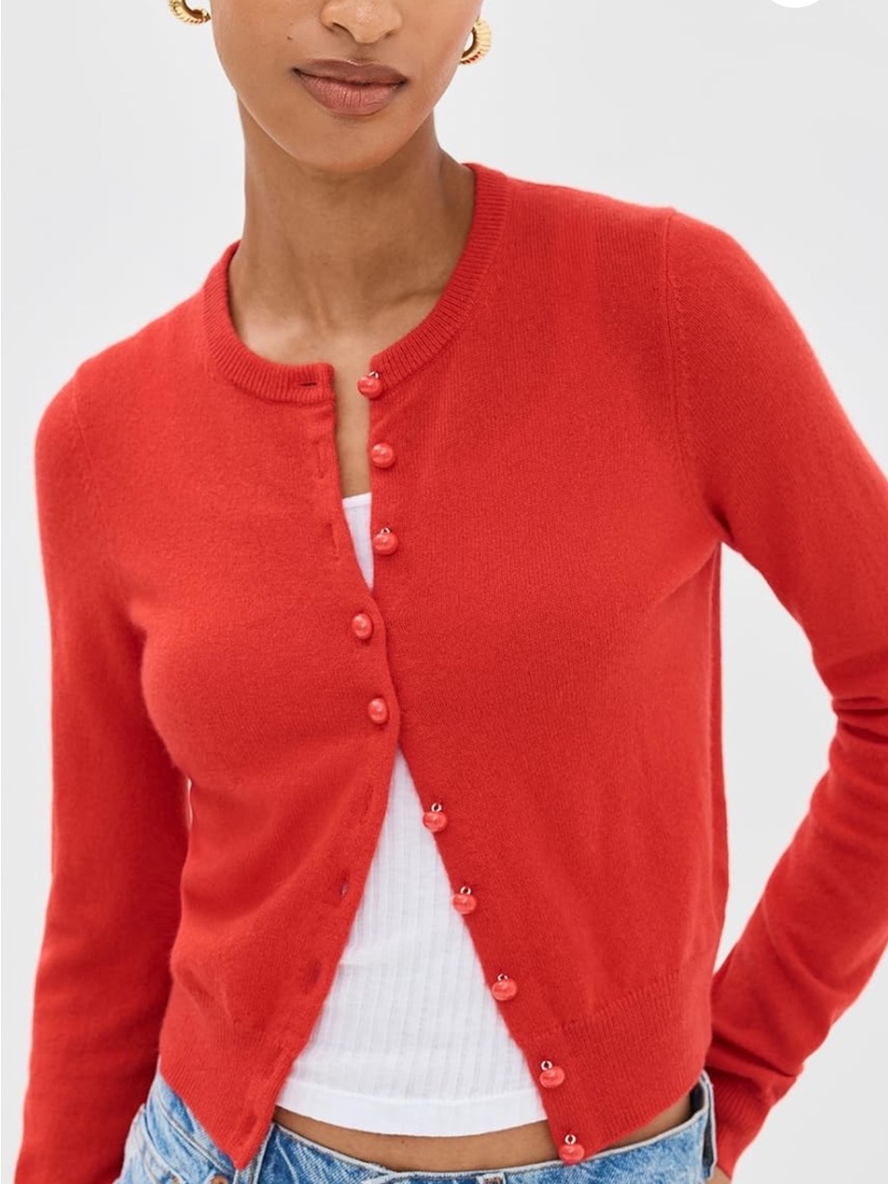 Reformation Caspia Cashmere Cropped Cardigan